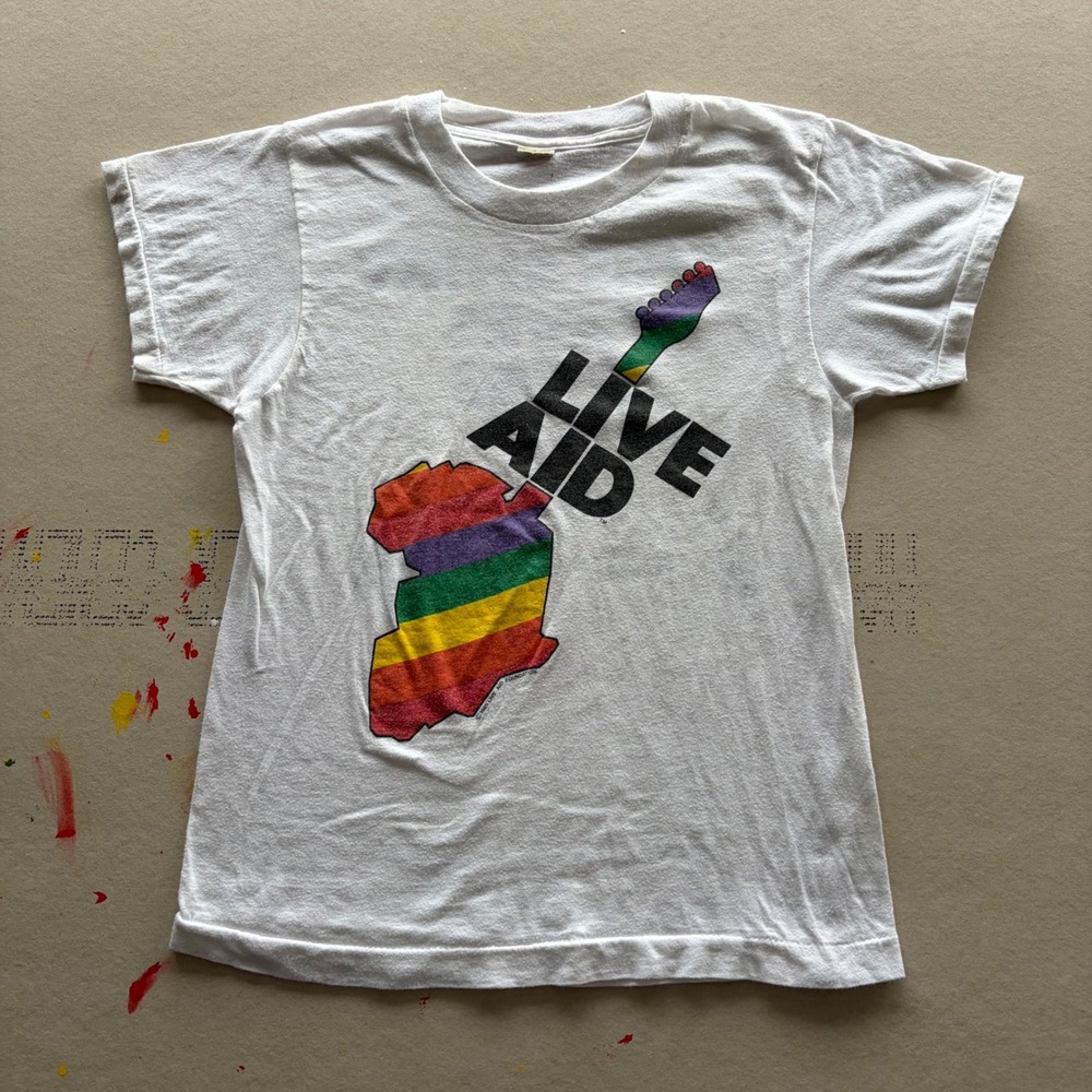 Vintage 1985 Live Aid aids promo T-shirt
